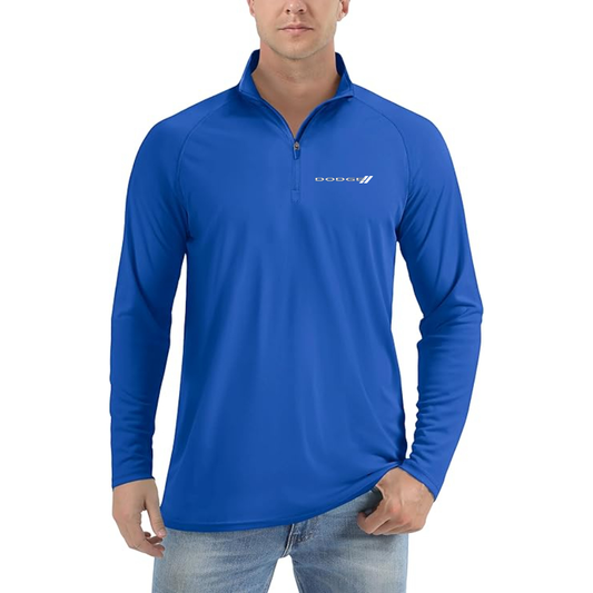 Men's Dodge Car  Lightweight Quarter-Zip Athletic Shirt Long Sleeve Performance Wear