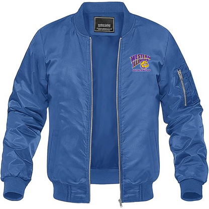 Men's Western Illinois Leathernecks Lightweight Bomber Jacket Windbreaker Softshell Varsity Jacket Coat