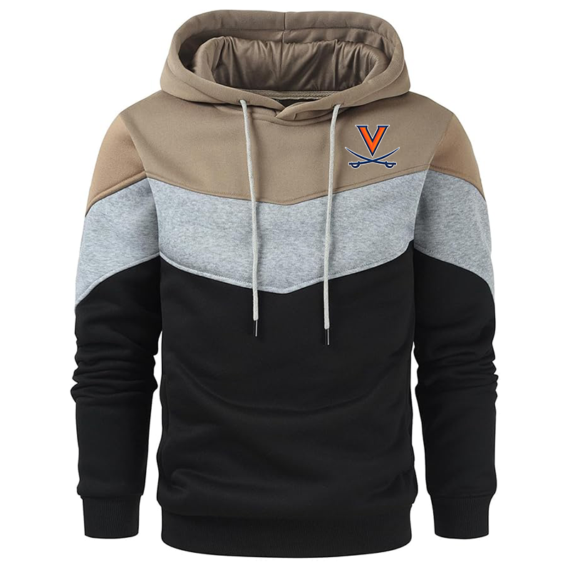 Men's  Virginia Cavaliers  Gesean  Novelty Color Block Pullover Fleece Hoodie Long Sleeve Casual