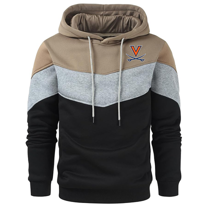 Men's  Virginia Cavaliers  Gesean  Novelty Color Block Pullover Fleece Hoodie Long Sleeve Casual