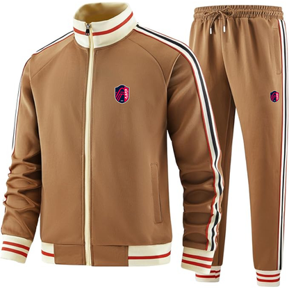 Men's St. Louis City Soccer Tracksuit with Bold Striped Accents and Zippered Front