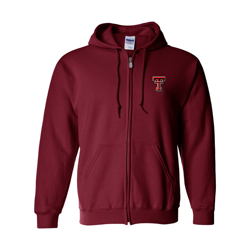 Men's Texas Tech Red Raiders  Gildan  Heavy Blend Full Zip Hooded Sweatshirt