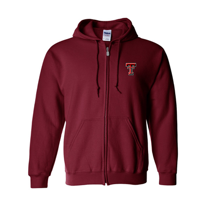 Men's Texas Tech Red Raiders  Gildan  Heavy Blend Full Zip Hooded Sweatshirt