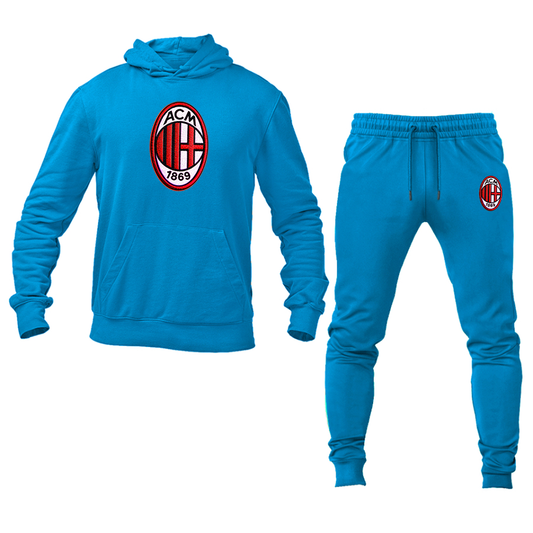Men's AC Milan Embroidered Hoodie Joggers Set