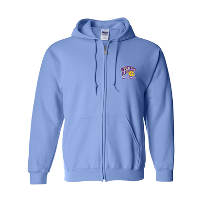 Men's Western Illinois Leathernecks Gildan  Heavy Blend Full Zip Hooded Sweatshirt