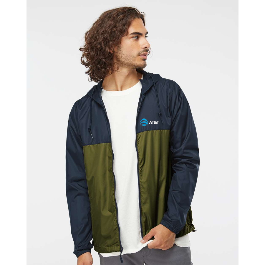 Men's AT&T Independent Trading Co Lightweight Windbreaker Full-Zip Jacket