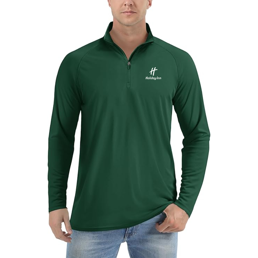 Men's Holiday Inn Lightweight Quarter-Zip Athletic Shirt Long Sleeve