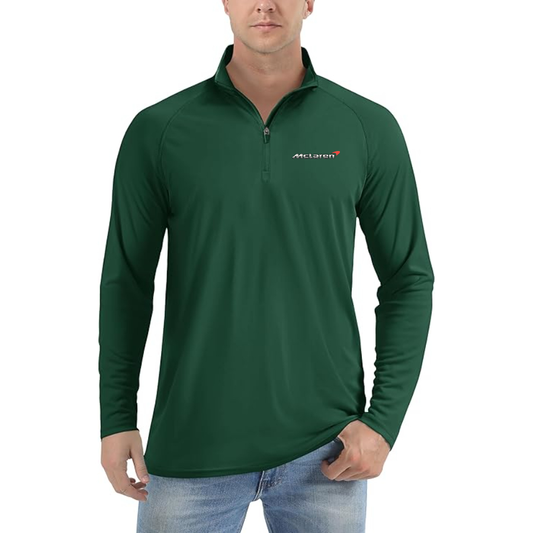 Men's Mclaren Lightweight Quarter-Zip Athletic Shirt Long Sleeve Performance Wear