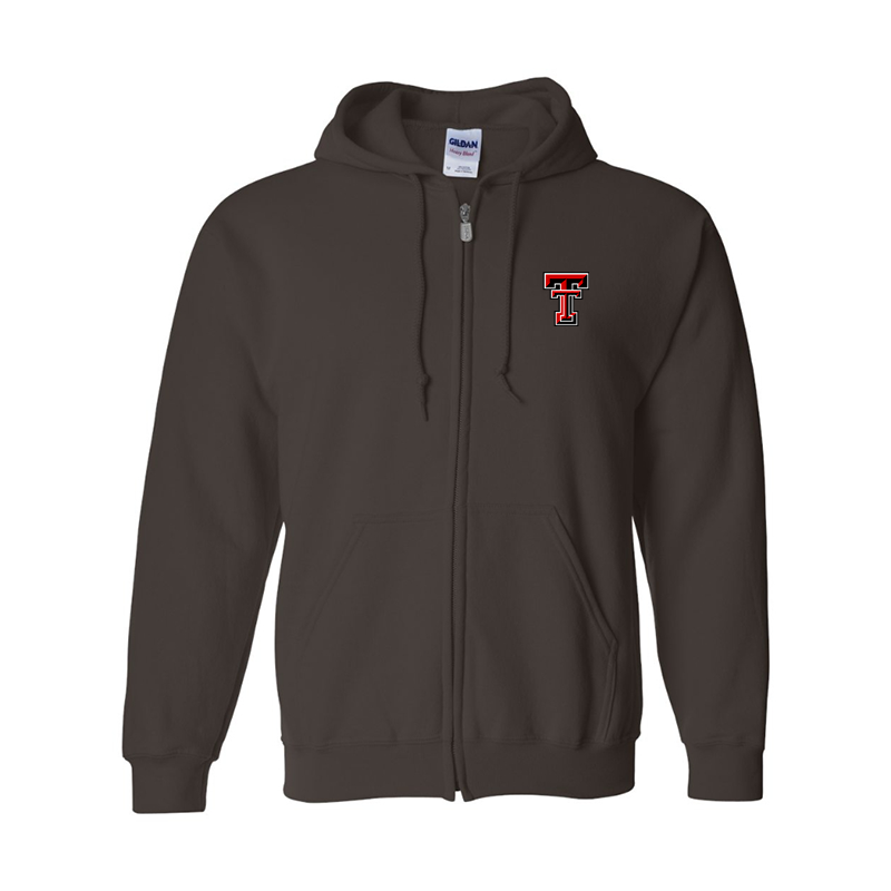 Men's Texas Tech Red Raiders  Gildan  Heavy Blend Full Zip Hooded Sweatshirt
