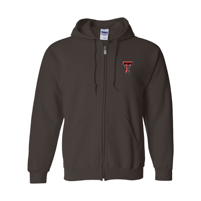 Men's Texas Tech Red Raiders  Gildan  Heavy Blend Full Zip Hooded Sweatshirt