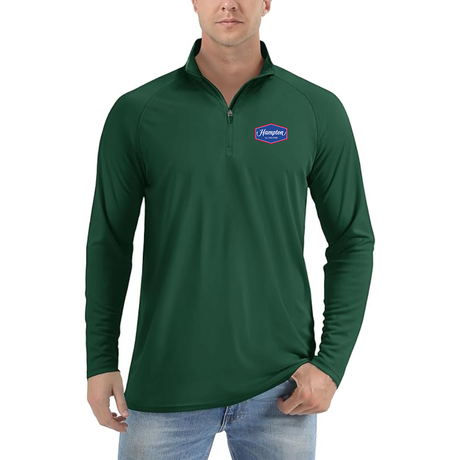 Men's Hampton by Hilton Lightweight Quarter-Zip Athletic Shirt Long Sleeve Performance Wear