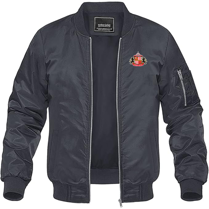 Men's  Sunderland AFC Soccer  Lightweight  Bomber Jacket Windbreaker Softshell Varsity Jacket Coat