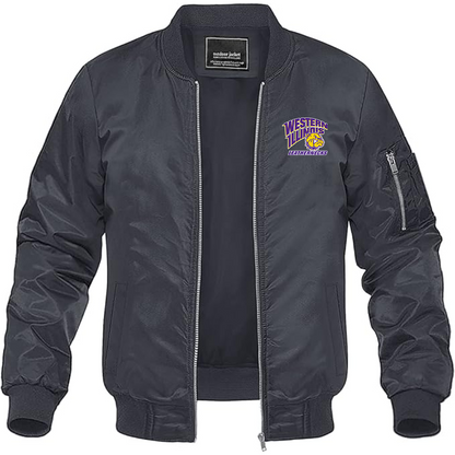 Men's Western Illinois Leathernecks Lightweight Bomber Jacket Windbreaker Softshell Varsity Jacket Coat
