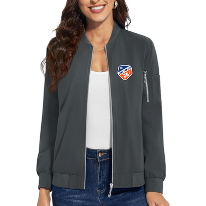 Women's FC Cincinnati Premium Bomber Jacket with Polished Detailing and Functional Sleeve Pocket Modern Luxury Outerwear