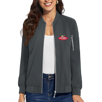 Women's Noodles & Company  Premium Bomber Jacket with Polished Detailing and Functional Sleeve Pocket Modern Luxury Outerwear