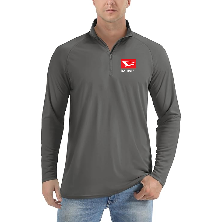 Men's Daihatsu Car Truck Lightweight Quarter-Zip Athletic Shirt Long Sleeve Performance Wear