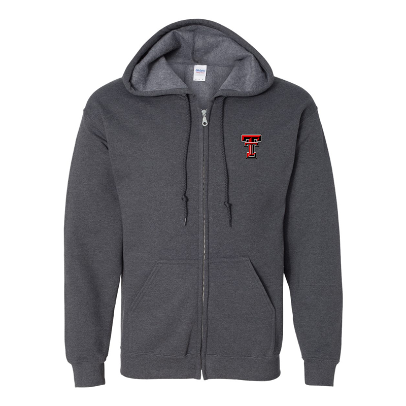 Men's Texas Tech Red Raiders  Gildan  Heavy Blend Full Zip Hooded Sweatshirt