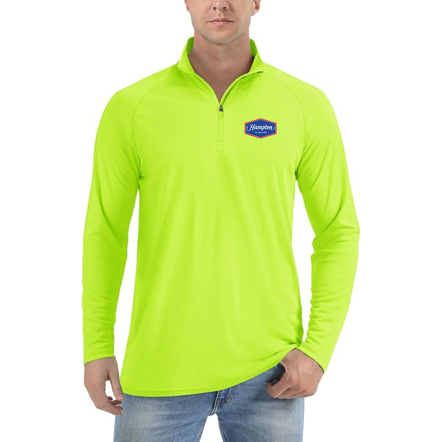 Men's Hampton by Hilton Lightweight Quarter-Zip Athletic Shirt Long Sleeve Performance Wear