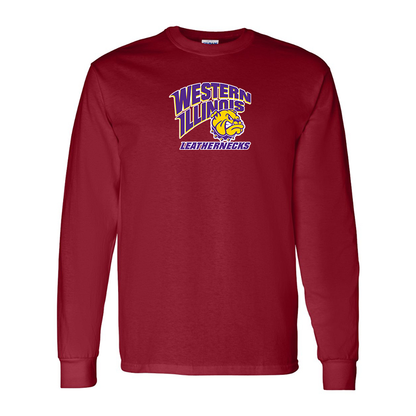 Men's Western Illinois Leathernecks Gildan Heavy Cotton Long Sleeve T-Shirt