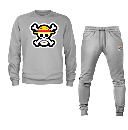 Men's StrawHat Crewneck Sweatshirt Joggers Suit