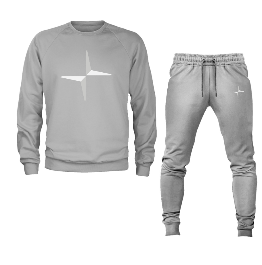 Men's Polestar Electric Car Crewneck Sweatshirt Joggers Suit