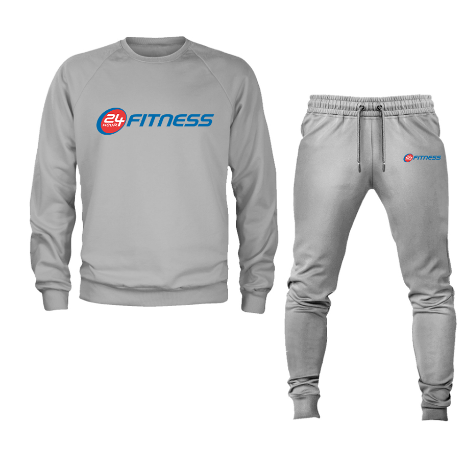 Men's 24 Hour Fitness Crewneck Sweatshirt Joggers Suit