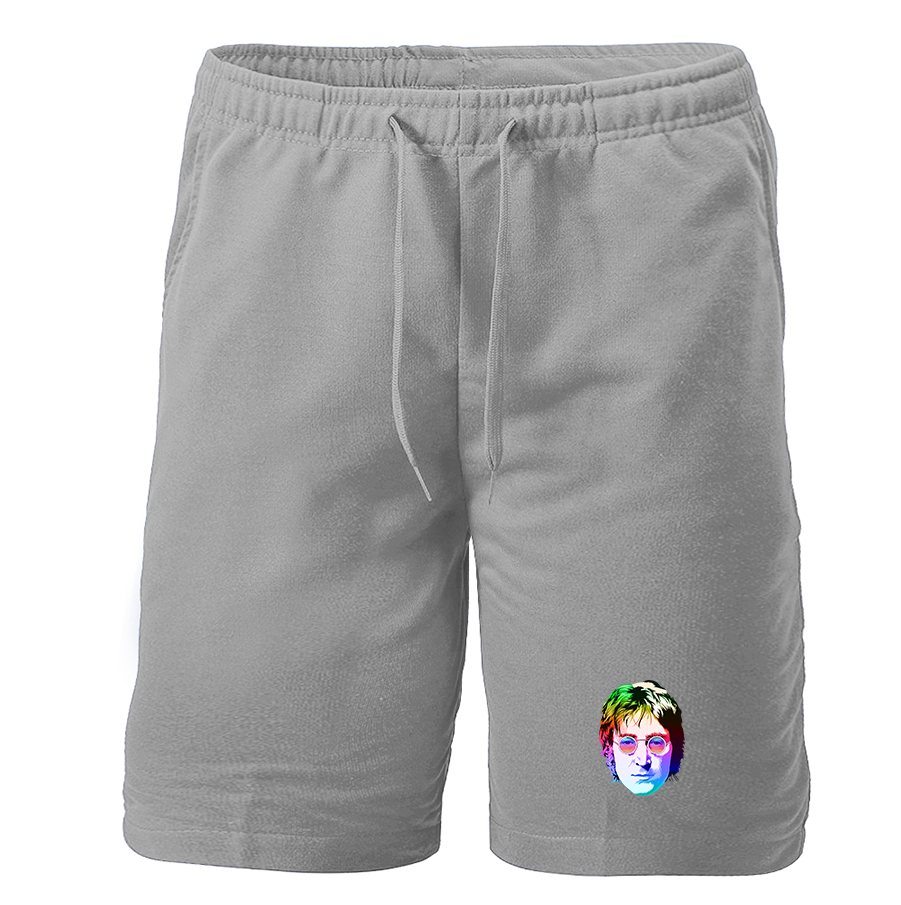 Men's John Lennon Face Art Music Athletic Fleece Shorts