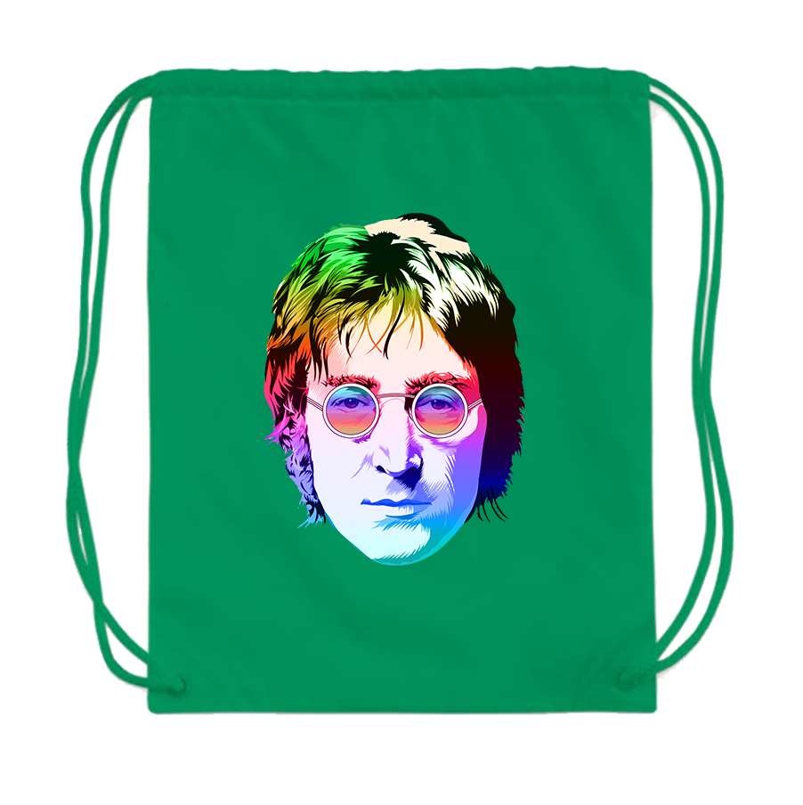 John Lennon Face Art Music Drawstring Bag