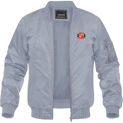 Men's  Sunderland AFC Soccer  Lightweight  Bomber Jacket Windbreaker Softshell Varsity Jacket Coat