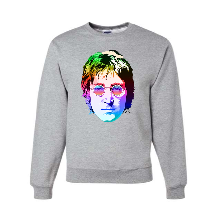 Men's John Lennon Face Art Music Crewneck Sweatshirt