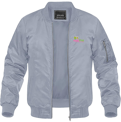 Men's Sweet Frog Frozen Lightweight Bomber Jacket Windbreaker Softshell Varsity Jacket Coat