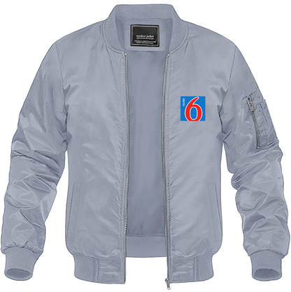 Men's Motel 6 Lightweight Bomber Jacket Windbreaker Softshell Varsity Jacket Coat