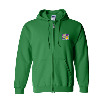Men's Western Illinois Leathernecks Gildan  Heavy Blend Full Zip Hooded Sweatshirt