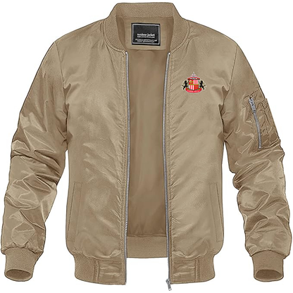 Men's  Sunderland AFC Soccer  Lightweight  Bomber Jacket Windbreaker Softshell Varsity Jacket Coat
