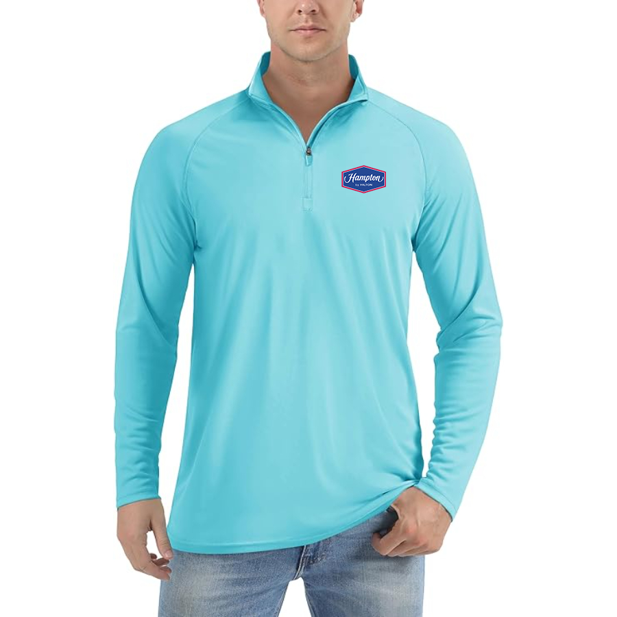 Men's Hampton by Hilton Lightweight Quarter-Zip Athletic Shirt Long Sleeve Performance Wear