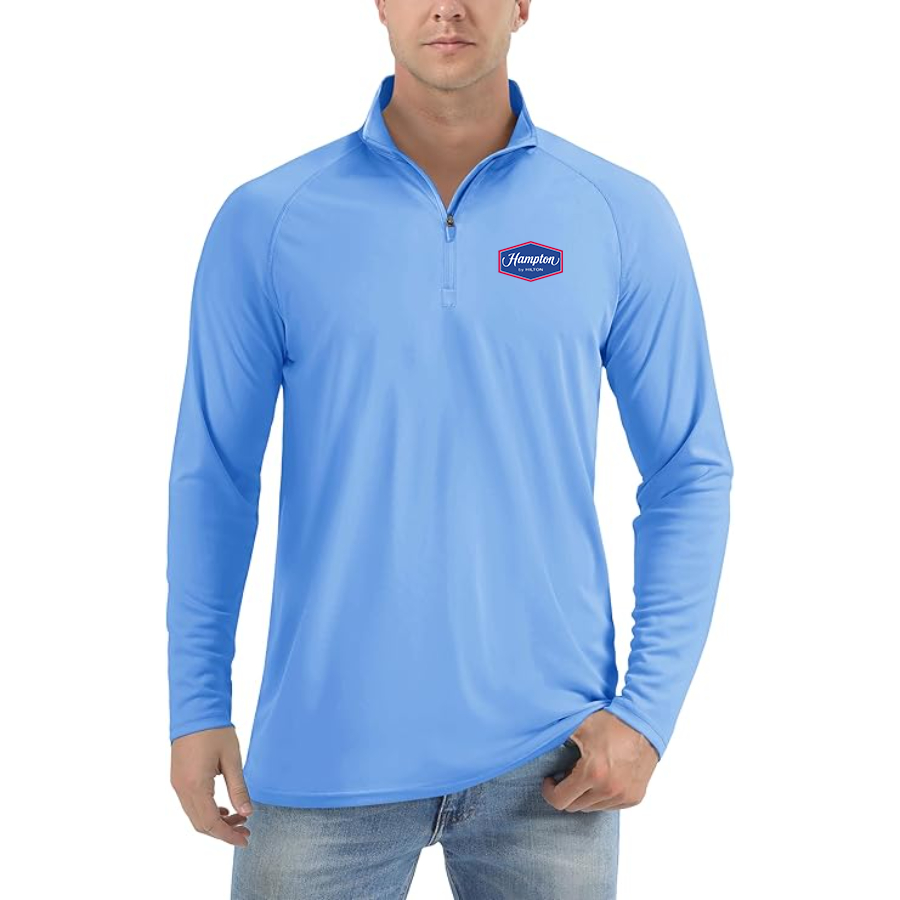 Men's Hampton by Hilton Lightweight Quarter-Zip Athletic Shirt Long Sleeve Performance Wear