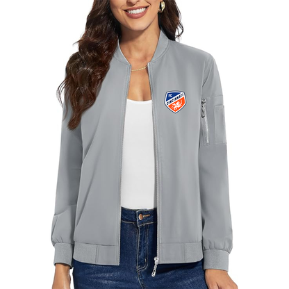 Women's FC Cincinnati Premium Bomber Jacket with Polished Detailing and Functional Sleeve Pocket Modern Luxury Outerwear