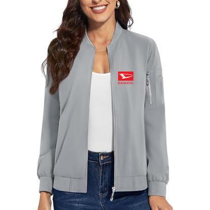 Women's Daihatsu Car Truck Premium Bomber Jacket with Polished Detailing and Functional Sleeve Pocket Modern Luxury Outerwear