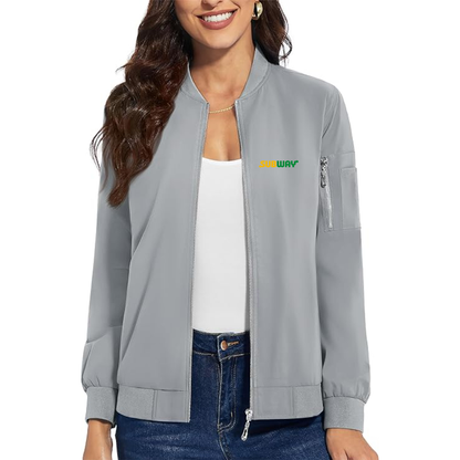 Women's   Premium Bomber Jacket with Polished Detailing and Functional Sleeve Pocket Modern Luxury Outerwear