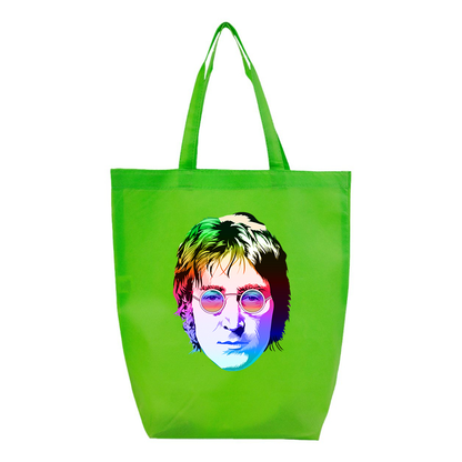 John Lennon Face Art Music Q-Tees Non-Woven Gusset Bottom Tote