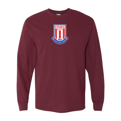 Men's Stoke City Soccer  Gildan Heavy Cotton Long Sleeve T-Shirt