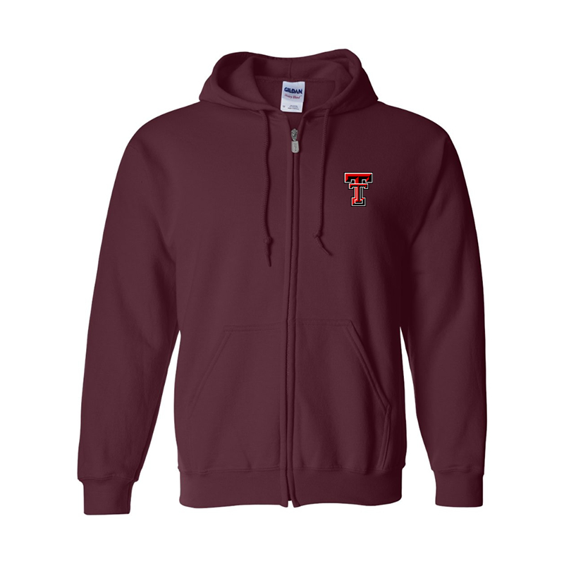 Men's Texas Tech Red Raiders  Gildan  Heavy Blend Full Zip Hooded Sweatshirt