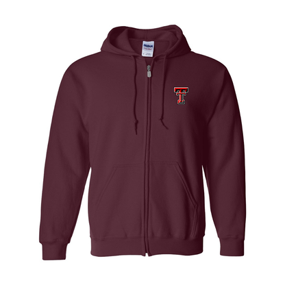 Men's Texas Tech Red Raiders  Gildan  Heavy Blend Full Zip Hooded Sweatshirt