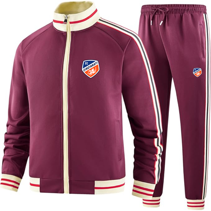 Men's FC Cincinnati Tracksuit with Bold Striped Accents and Zippered Front