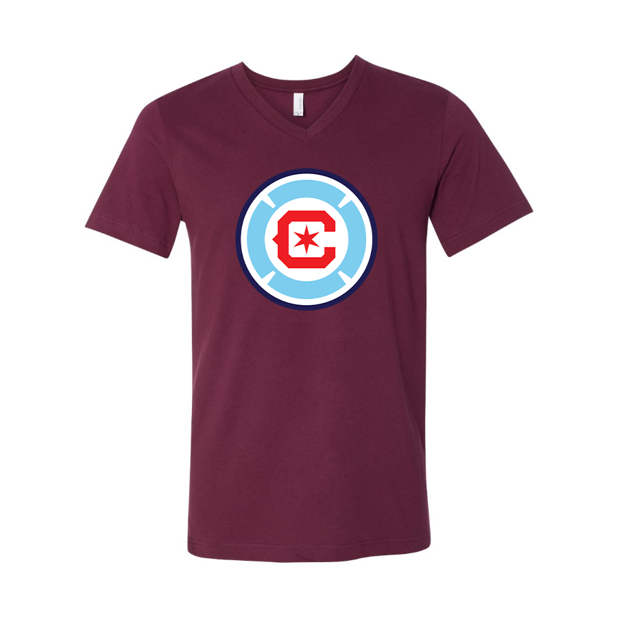 Men's Chicago fire Soccer BELLA + CANVAS - Jersey V-Neck T-Shirt