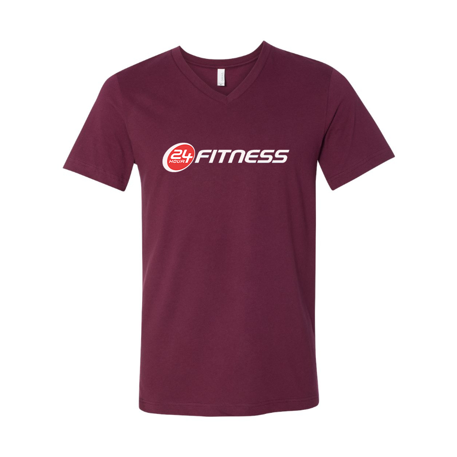 Men's 24 Hour Fitness BELLA + CANVAS - Jersey V-Neck T-Shirt