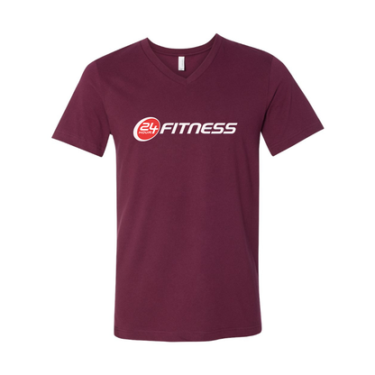 Men's 24 Hour Fitness BELLA + CANVAS - Jersey V-Neck T-Shirt