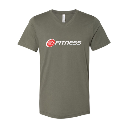 Men's 24 Hour Fitness BELLA + CANVAS - Jersey V-Neck T-Shirt