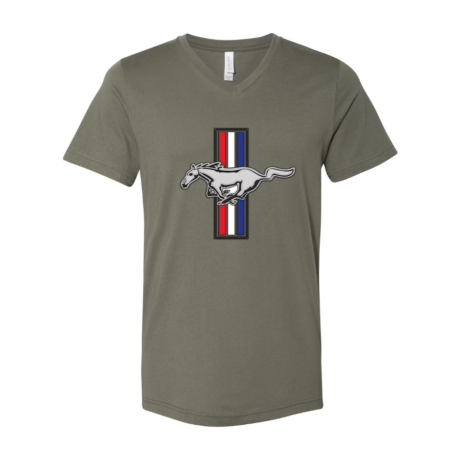 Men's Mustang BELLA + CANVAS - Jersey V-Neck T-Shirt