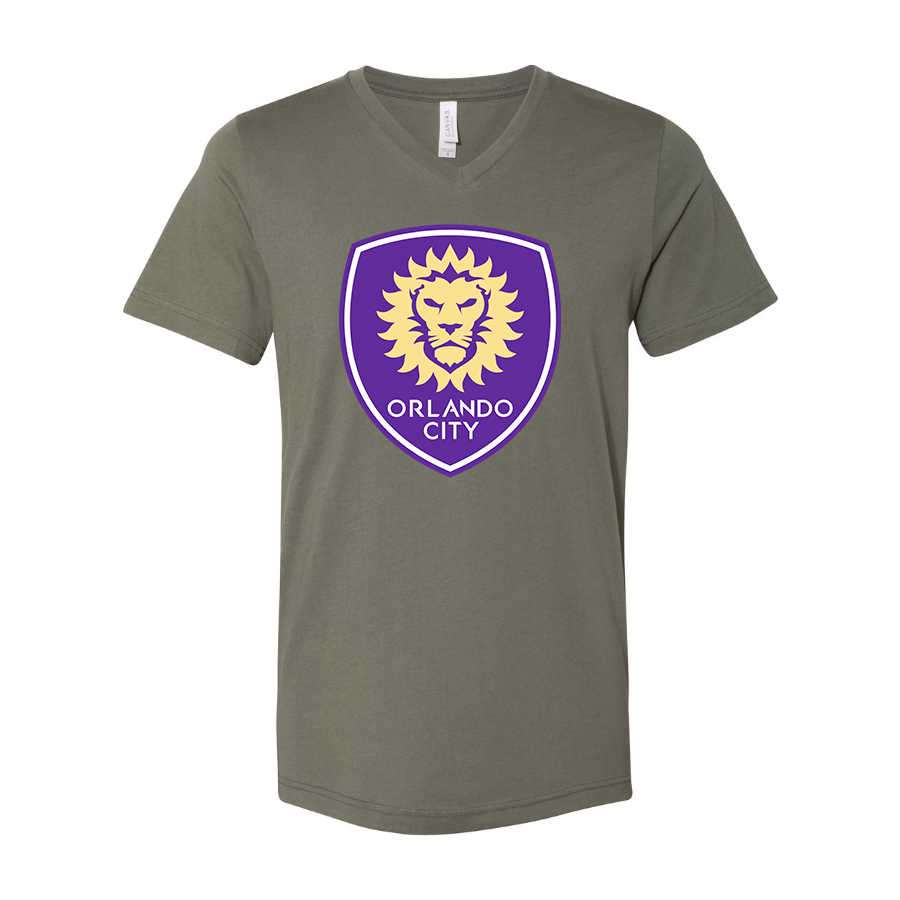 Men's Orlando City Soccer  BELLA + CANVAS - Jersey V-Neck T-Shirt